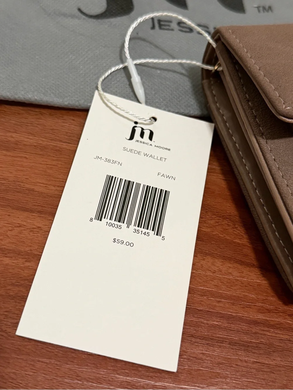 Jessica Moore Suede Wallet Clutch/Wristlet